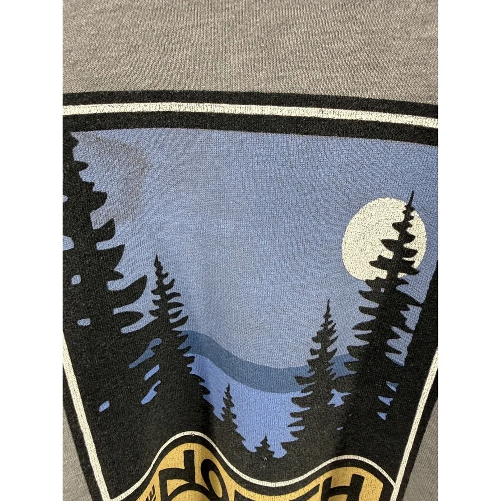 The North Face Mens XXL Gray Graphic Forest Moon Crewneck Sweatshirt Fleece
